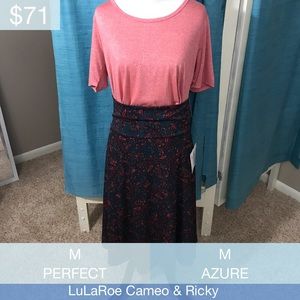 M perfect Tee and Azure skirt from LuLaRoe